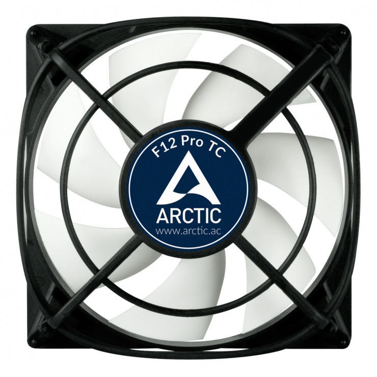 Imagine Ventilator pentru carcasa 120mm senzor temperatura low noise, Arctic F12 Pro TC